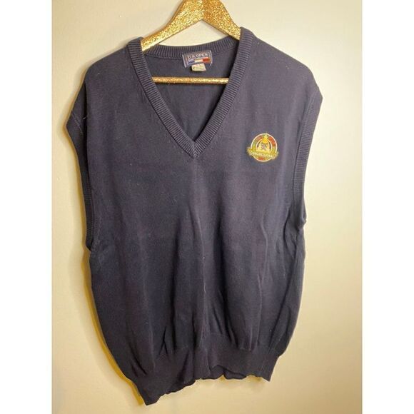Vintage 1997 Congressional US Open Men's New Sleeveless Blue Cotton US Vest - Picture 1 of 5